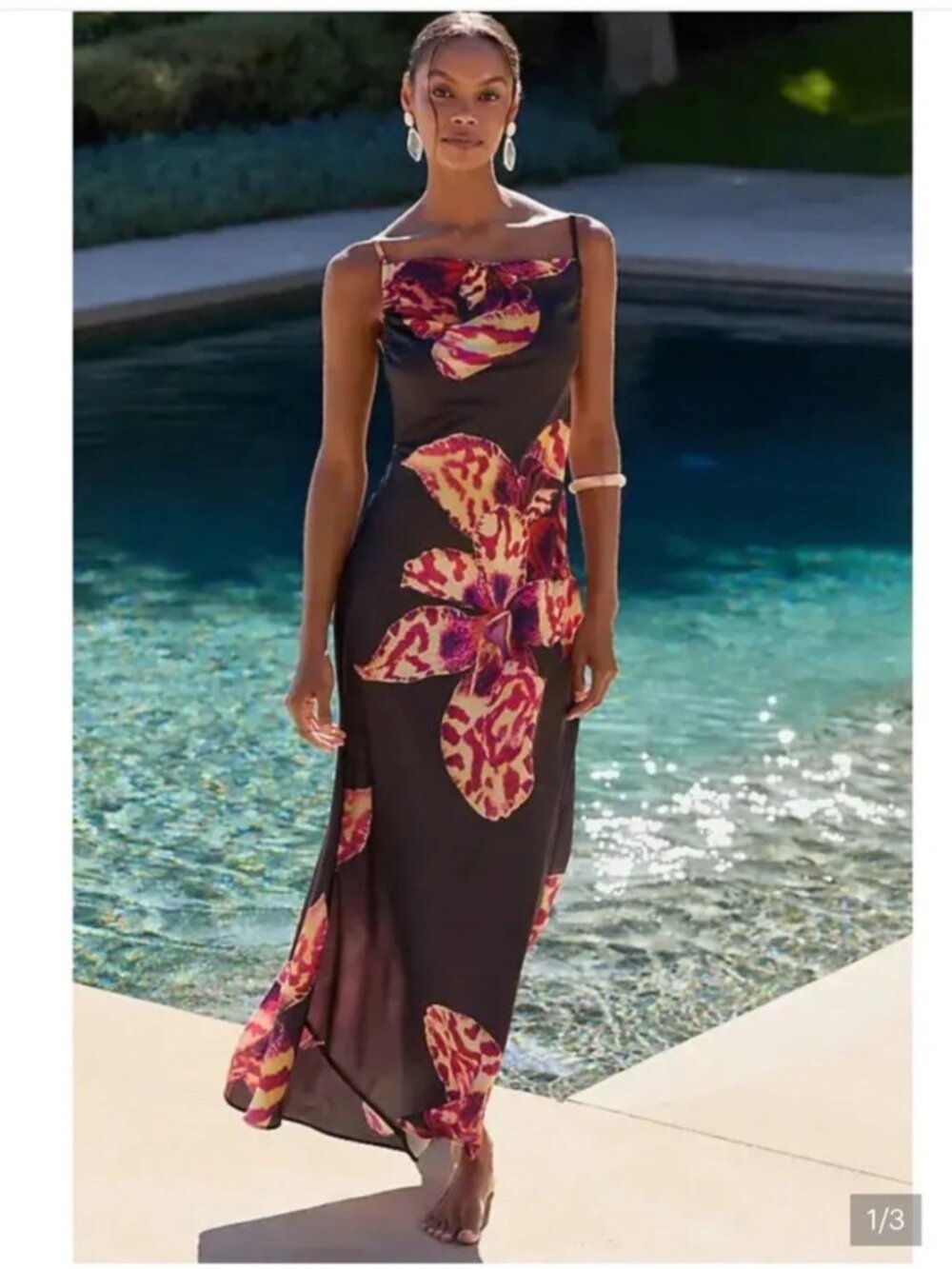 NWT Anthropology CELANDINE Orchid Blossom Strappy Dress
